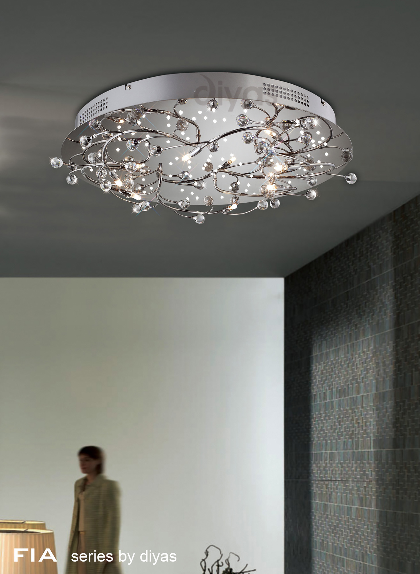 Fia Crystal Ceiling Lights Diyas Flush Crystal Fittings Fia Crystal Ceiling Lights Diyas Flush Crystal Fittings